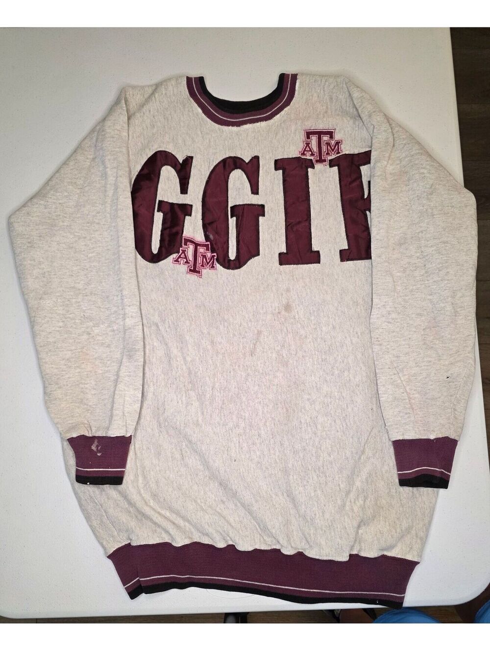 90s NCAA Texas A&M Aggies Spellout Crewneck